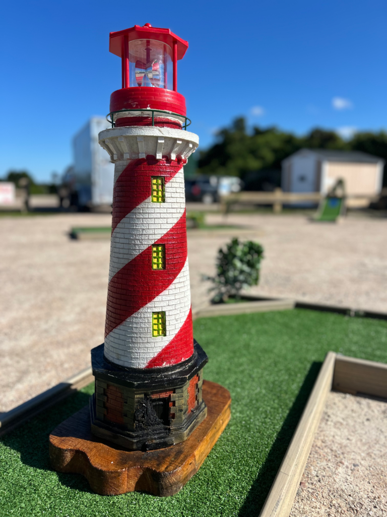 corporate mini golf in parking lot