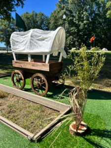 covered wagon mini golf obstacle