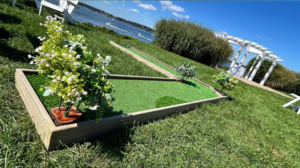 mini golf wedding altar