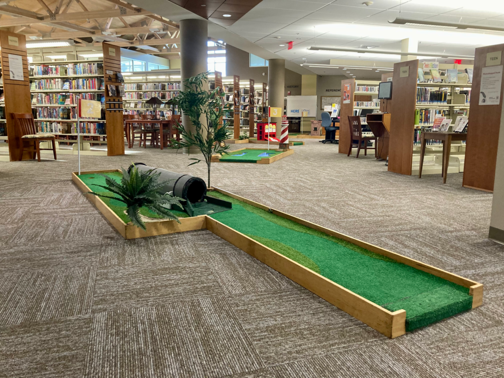 Cannon Mini golf obstacle in Library