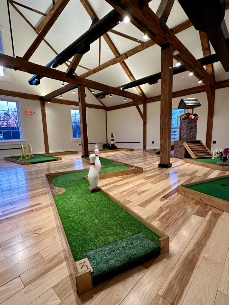 indoor mini golf setup